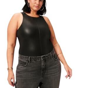 NWOT Good American Better Than Leather Black Bodysuit – Sz 6/3XL